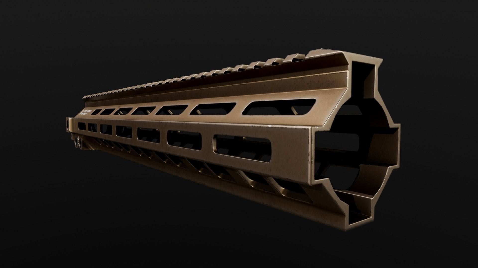 Geissele Super Modular Rail MK8 MLOK AR15 Handguard Low-poly 3D model_25
