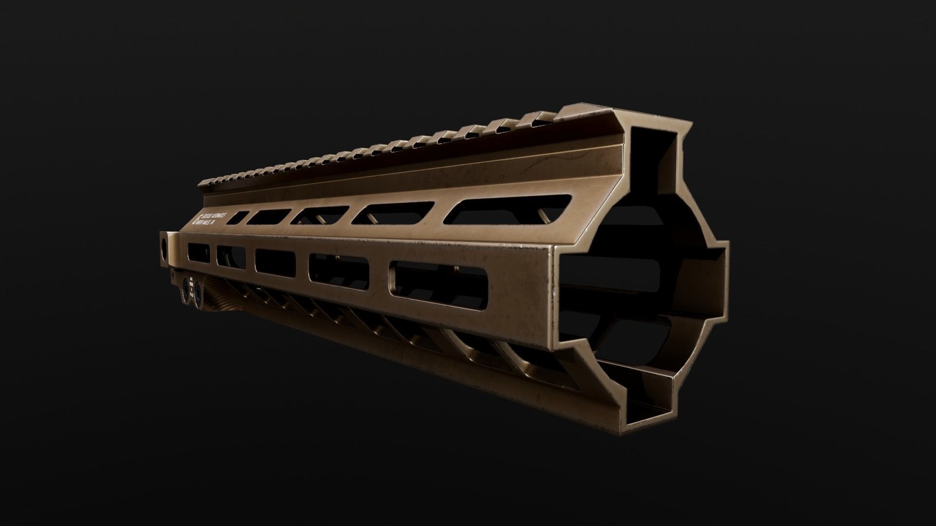Geissele Super Modular Rail MK8 MLOK AR15 Handguard Low-poly 3D model_22