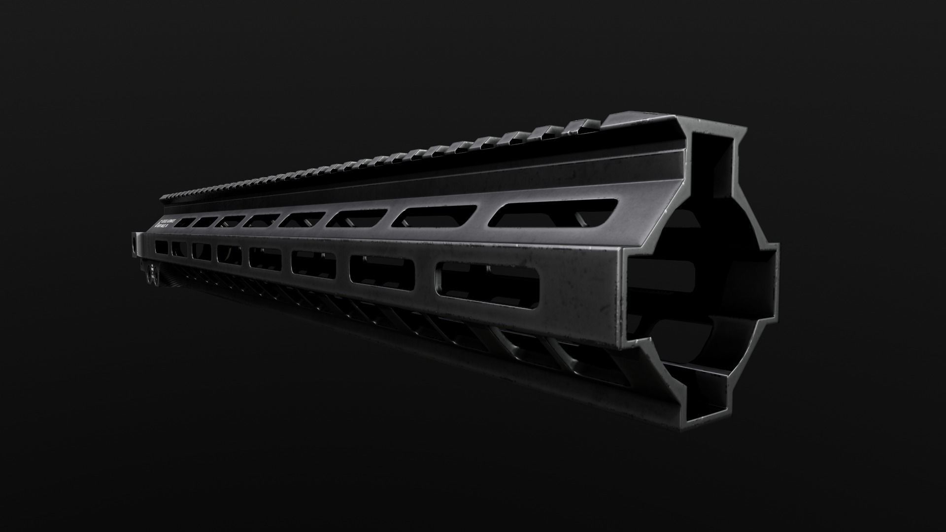 Geissele Super Modular Rail MK8 MLOK AR15 Handguard Low-poly 3D model_27