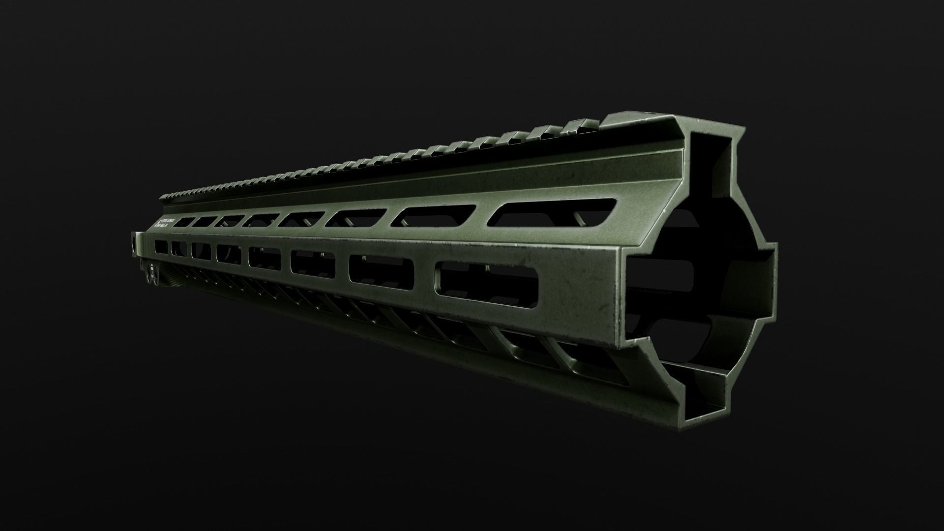 Geissele Super Modular Rail MK8 MLOK AR15 Handguard Low-poly 3D model_29