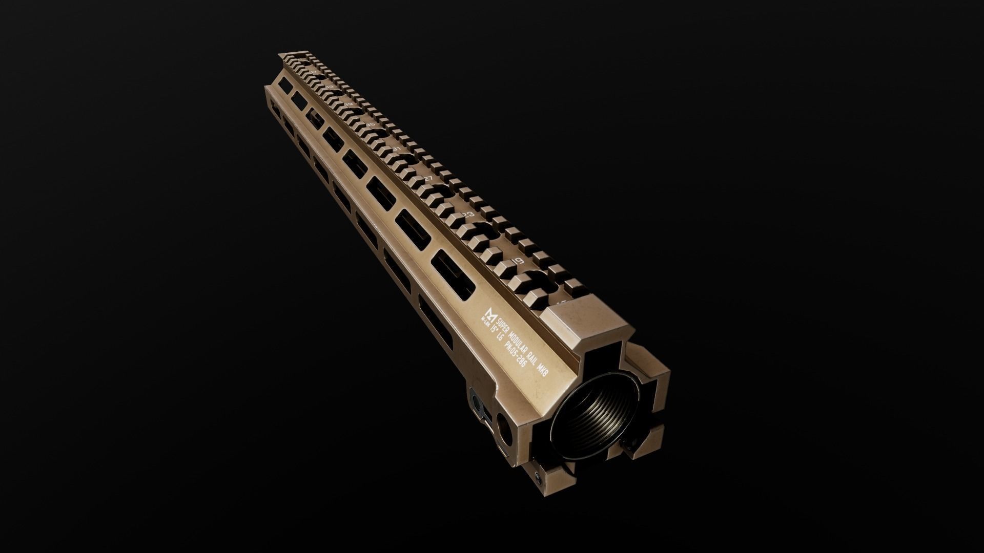 Geissele Super Modular Rail MK8 MLOK AR15 Handguard Low-poly 3D model_64