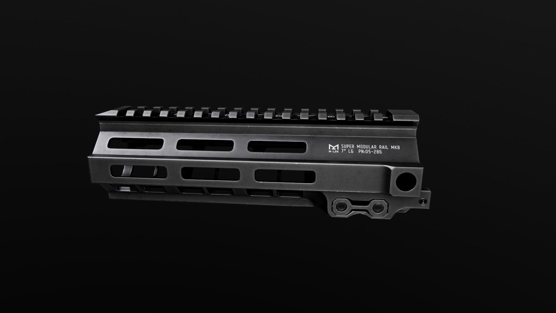 Geissele Super Modular Rail MK8 MLOK AR15 Handguard Low-poly 3D model_42