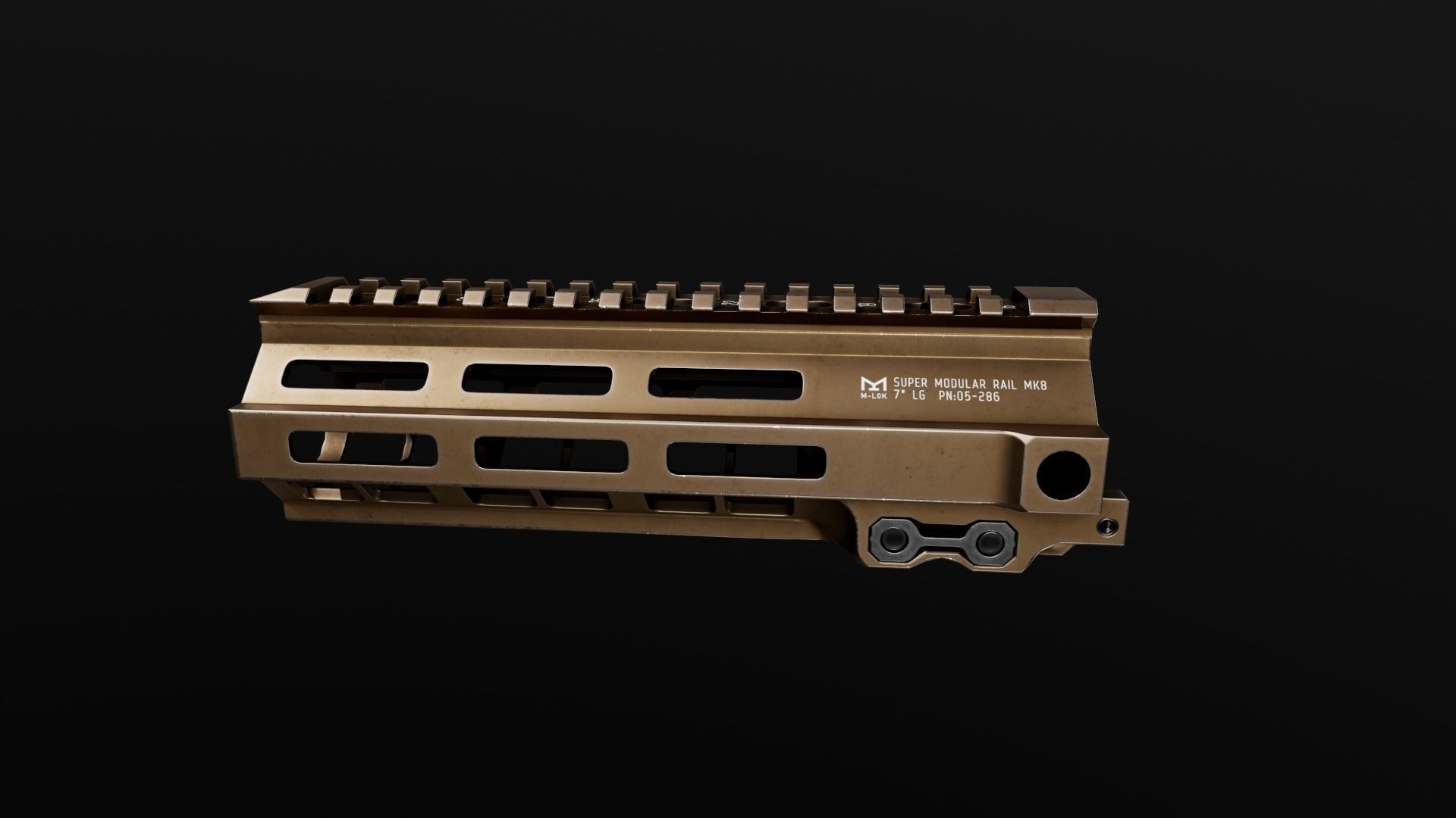 Geissele Super Modular Rail MK8 MLOK AR15 Handguard Low-poly 3D model_43