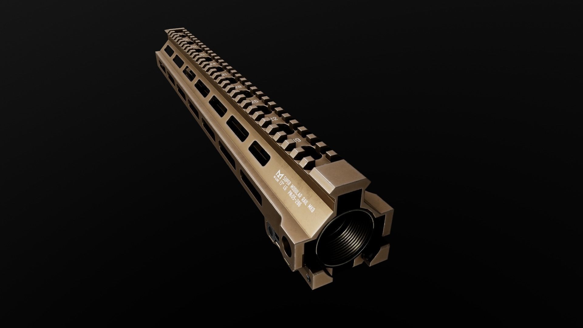 Geissele Super Modular Rail MK8 MLOK AR15 Handguard Low-poly 3D model_61