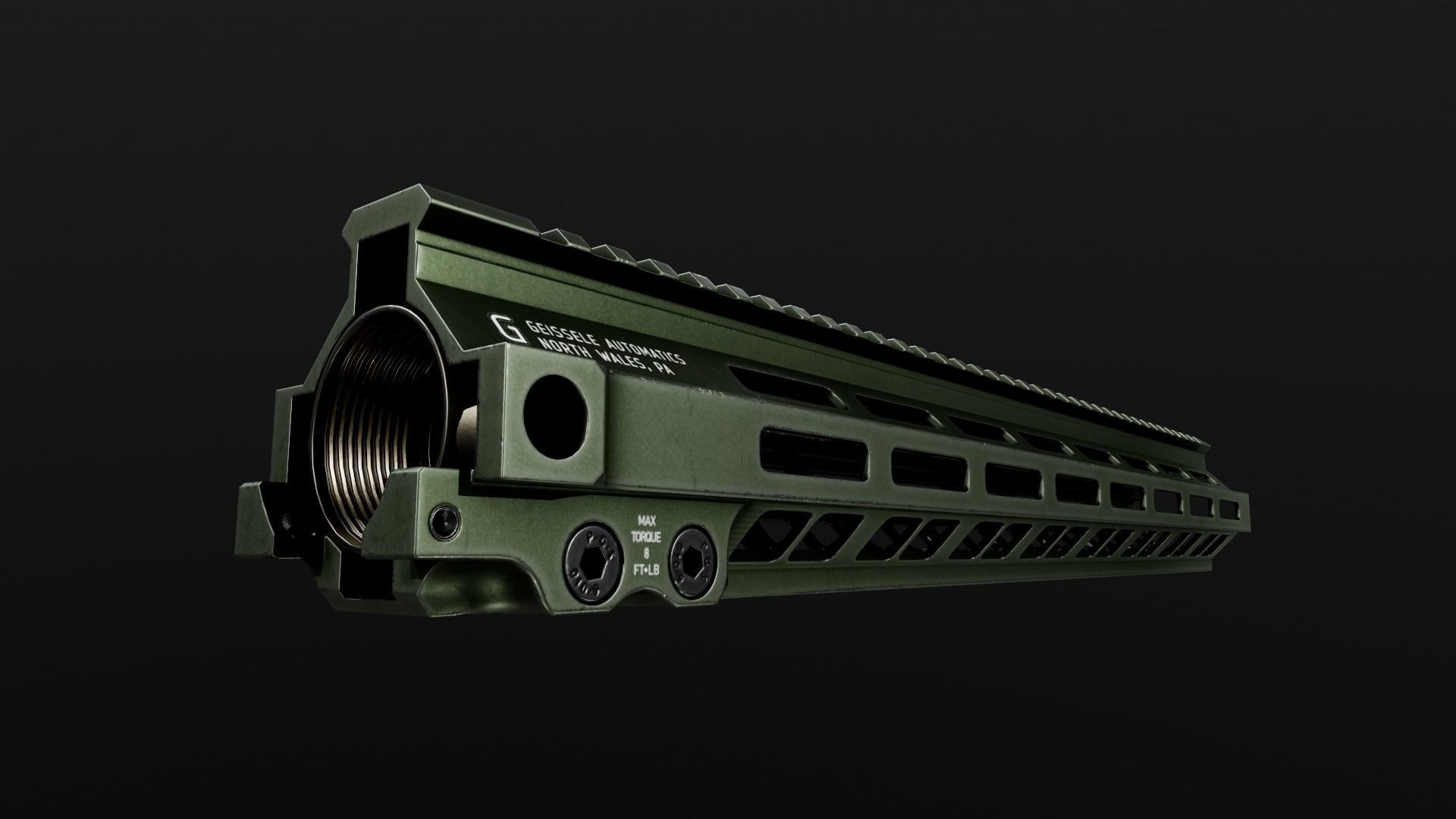 Geissele Super Modular Rail MK8 MLOK AR15 Handguard Low-poly 3D model_77