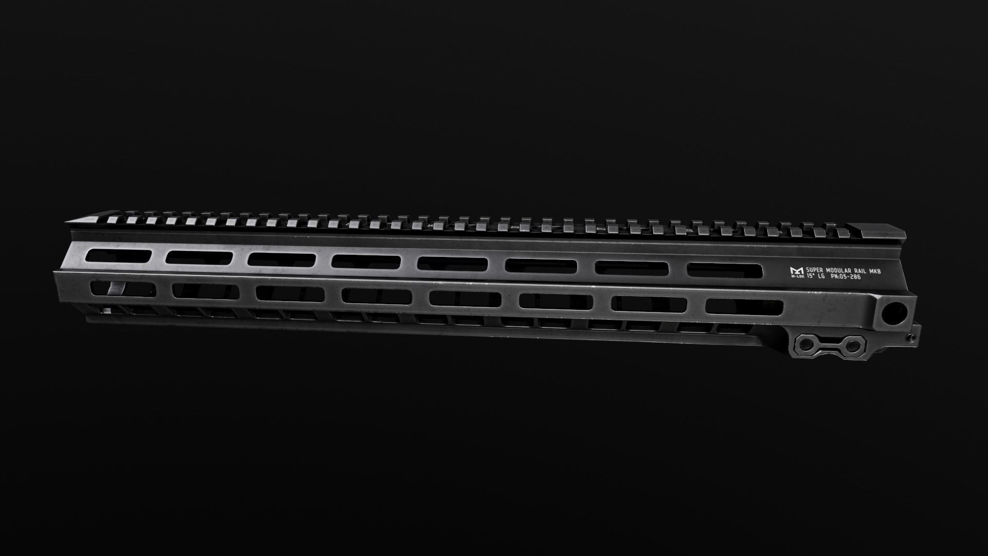 Geissele Super Modular Rail MK8 MLOK AR15 Handguard Low-poly 3D model_51