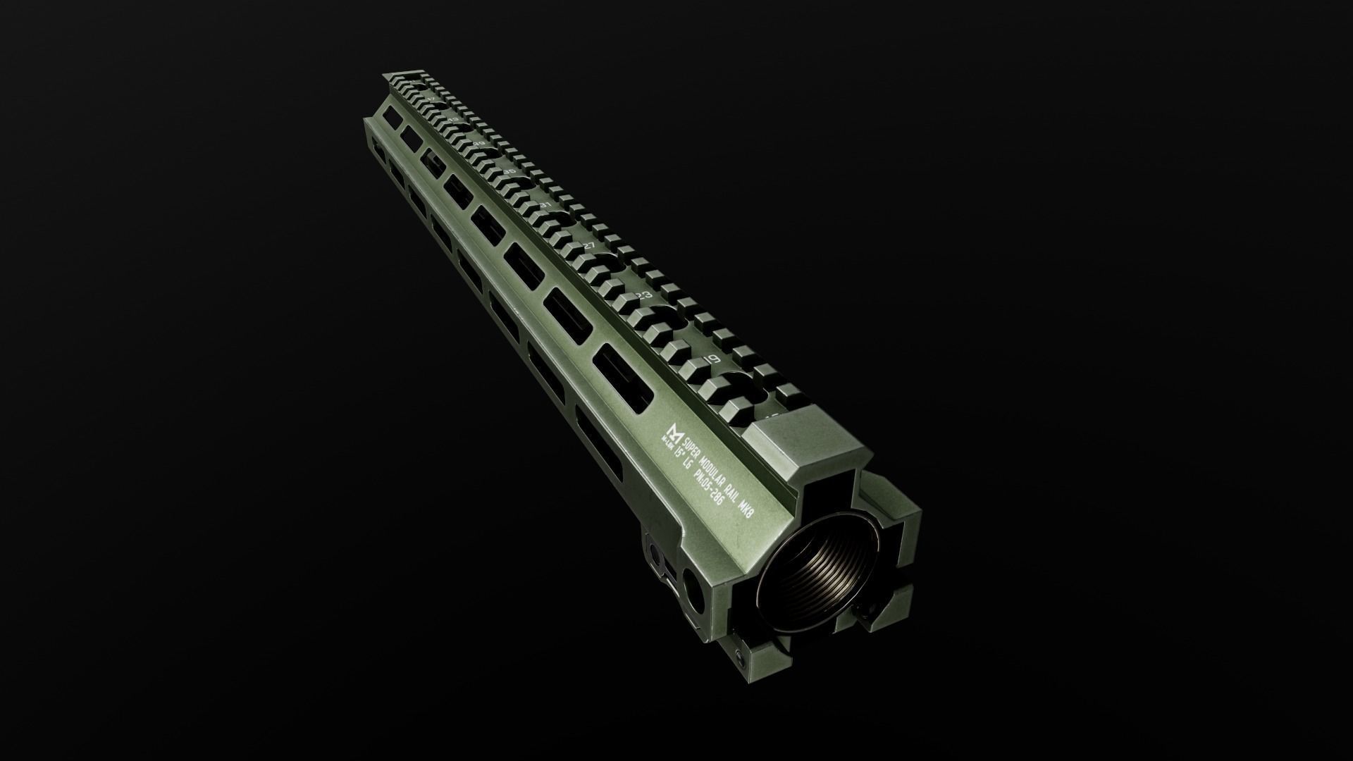 Geissele Super Modular Rail MK8 MLOK AR15 Handguard Low-poly 3D model_65