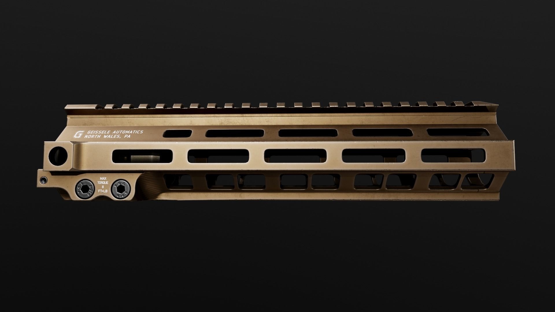 Geissele Super Modular Rail MK8 MLOK AR15 Handguard Low-poly 3D model_10
