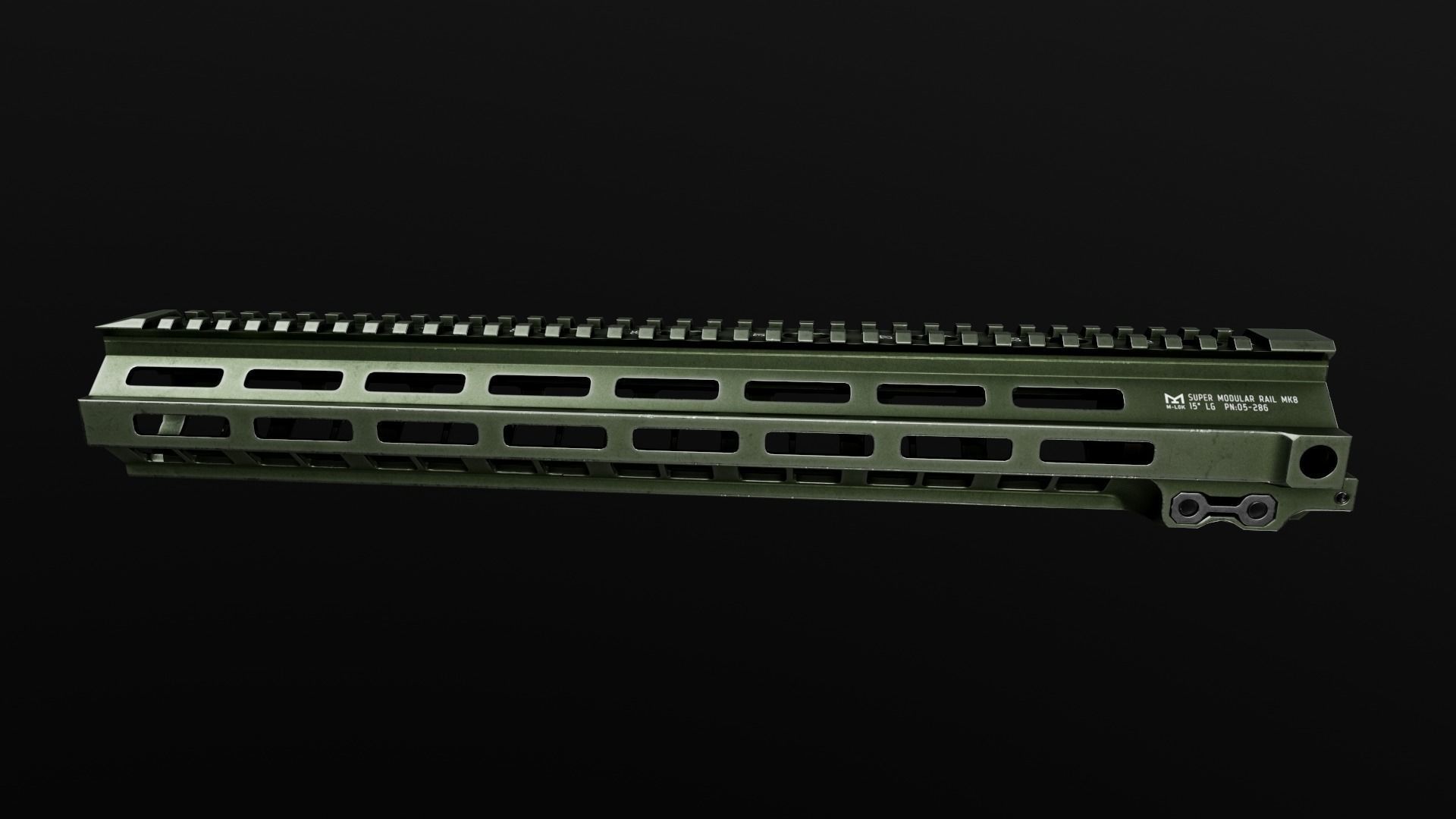 Geissele Super Modular Rail MK8 MLOK AR15 Handguard Low-poly 3D model_53