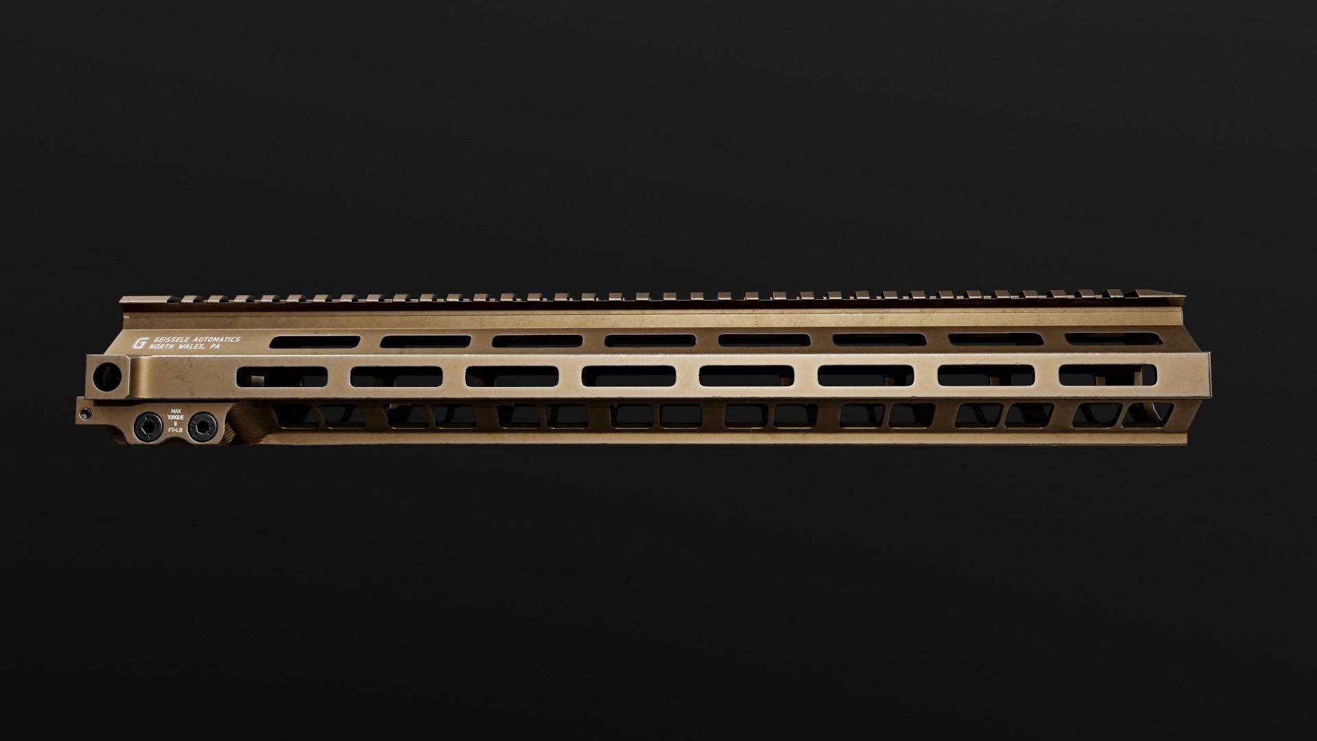 Geissele Super Modular Rail MK8 MLOK AR15 Handguard Low-poly 3D model_16