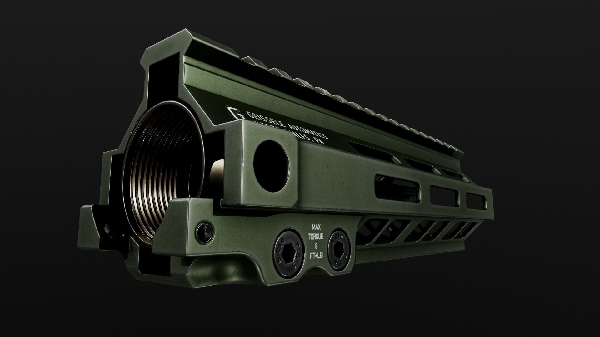 Geissele Super Modular Rail MK8 MLOK AR15 Handguard Low-poly 3D model_68