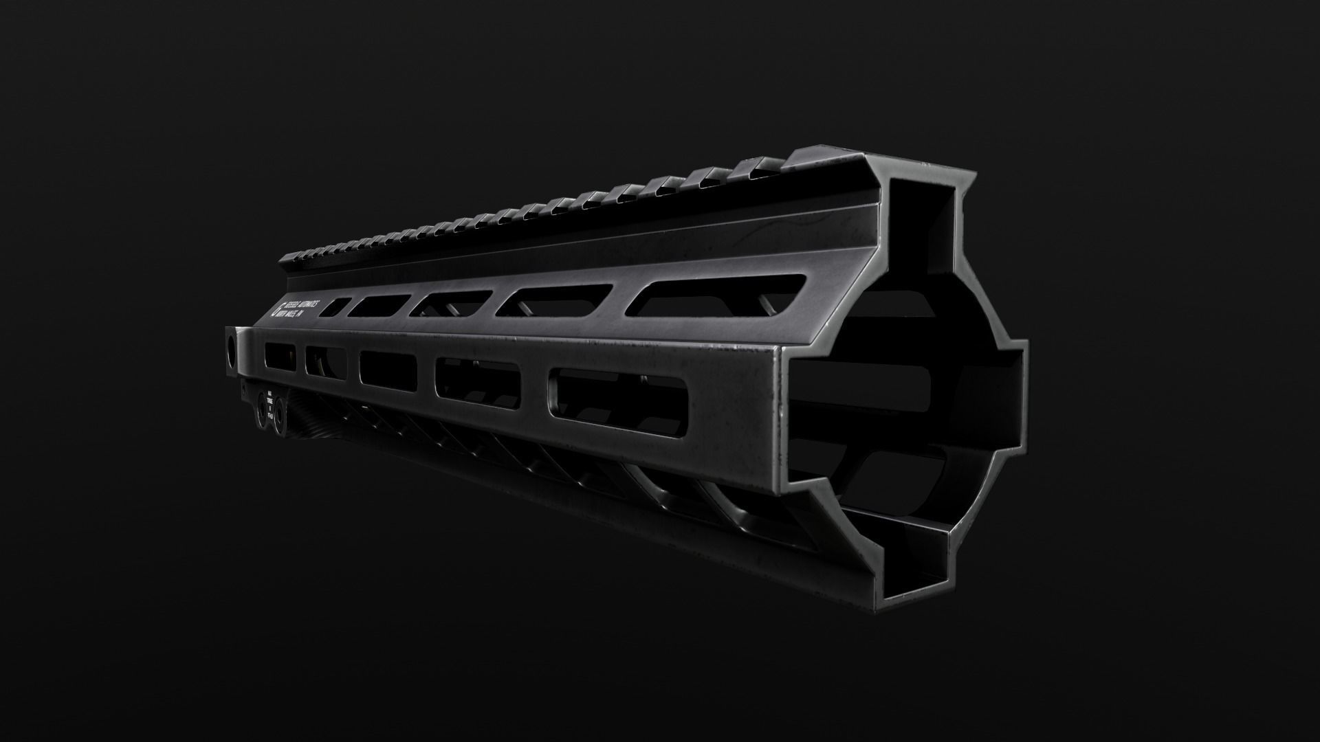 Geissele Super Modular Rail MK8 MLOK AR15 Handguard Low-poly 3D model_21