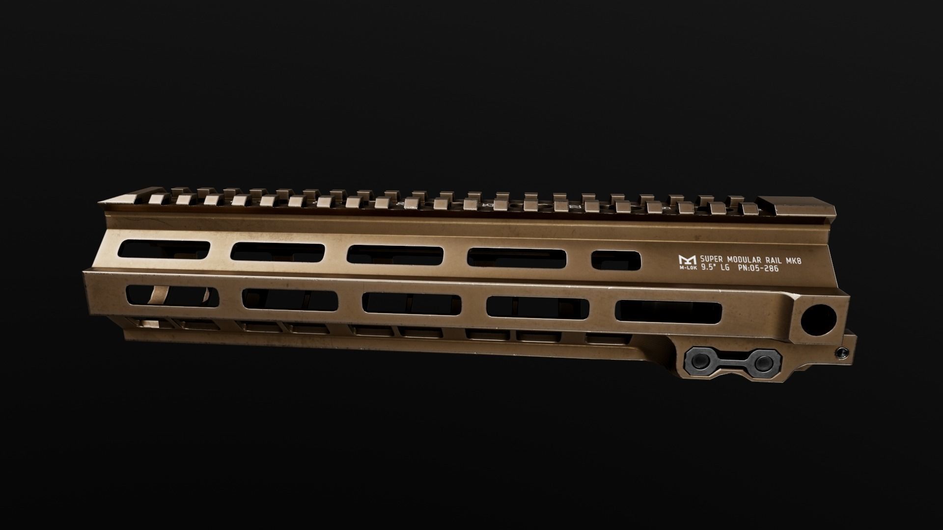 Geissele Super Modular Rail MK8 MLOK AR15 Handguard Low-poly 3D model_46