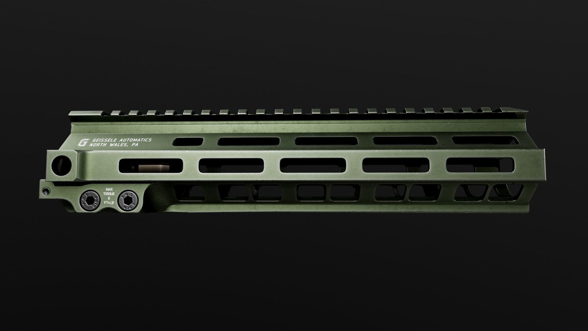 Geissele Super Modular Rail MK8 MLOK AR15 Handguard Low-poly 3D model_11