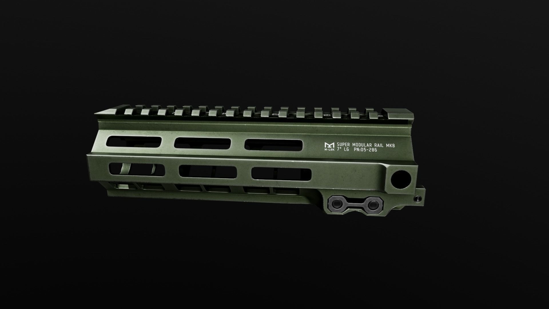 Geissele Super Modular Rail MK8 MLOK AR15 Handguard Low-poly 3D model_44