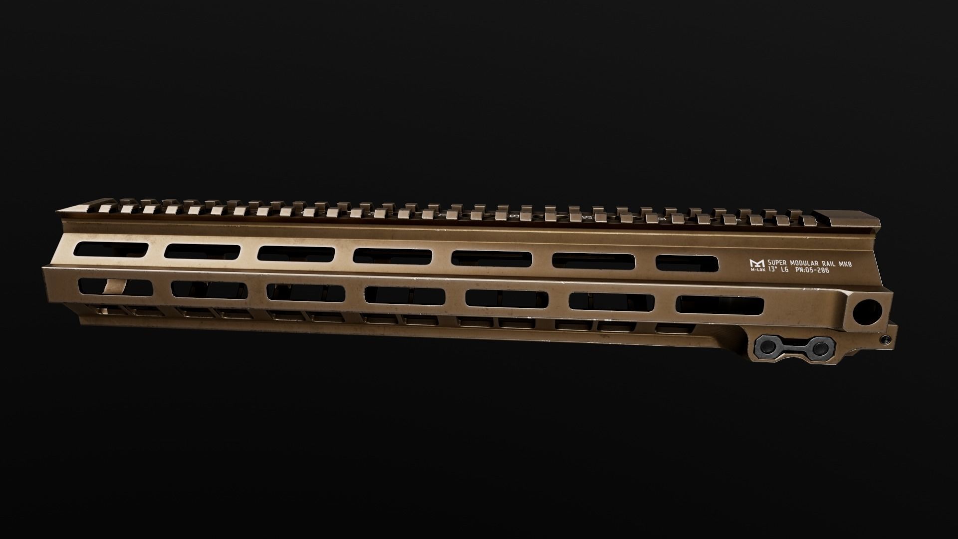 Geissele Super Modular Rail MK8 MLOK AR15 Handguard Low-poly 3D model_49