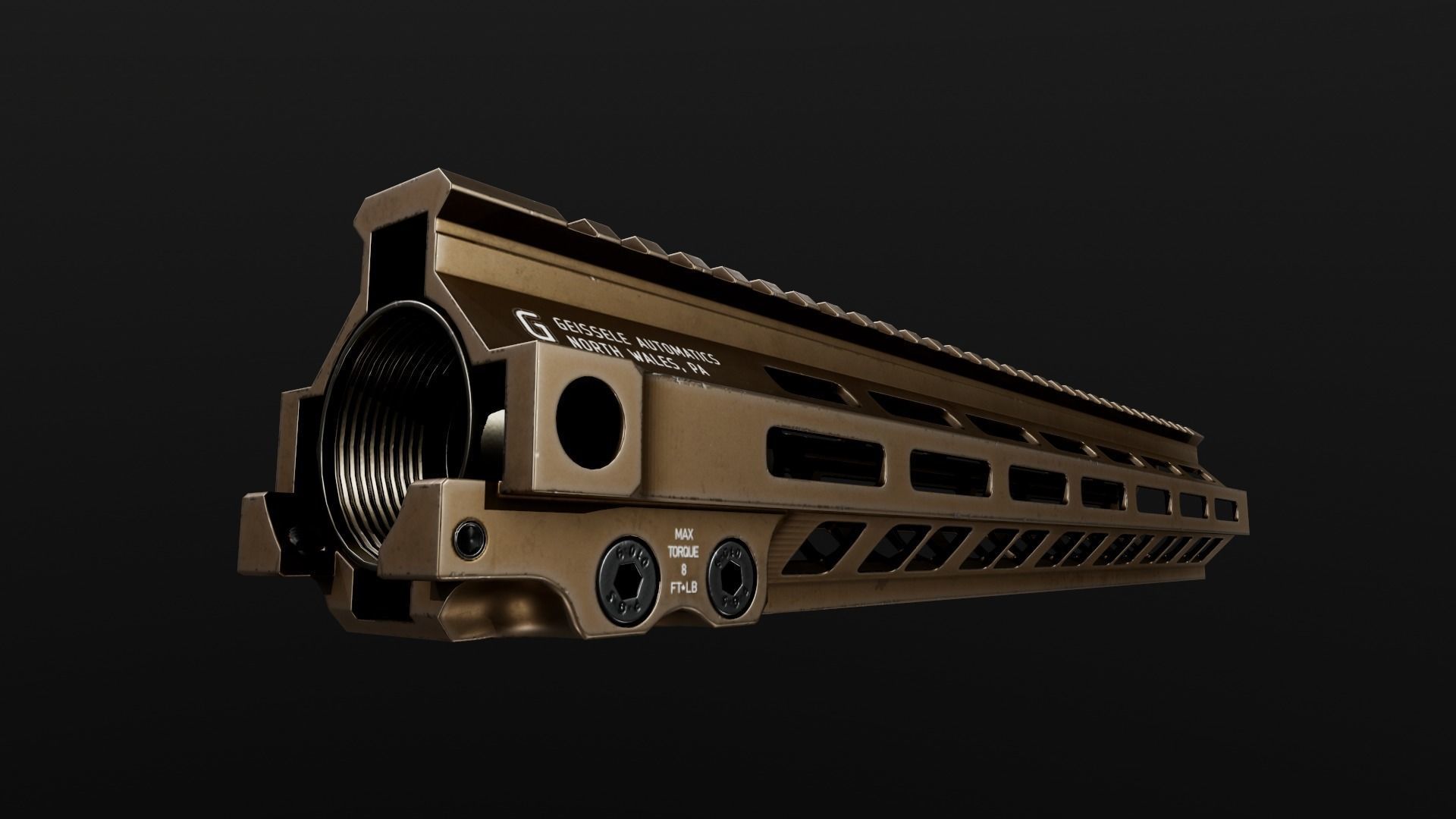 Geissele Super Modular Rail MK8 MLOK AR15 Handguard Low-poly 3D model_73
