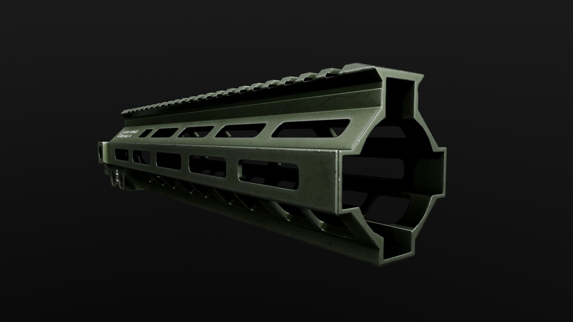 Geissele Super Modular Rail MK8 MLOK AR15 Handguard Low-poly 3D model_23