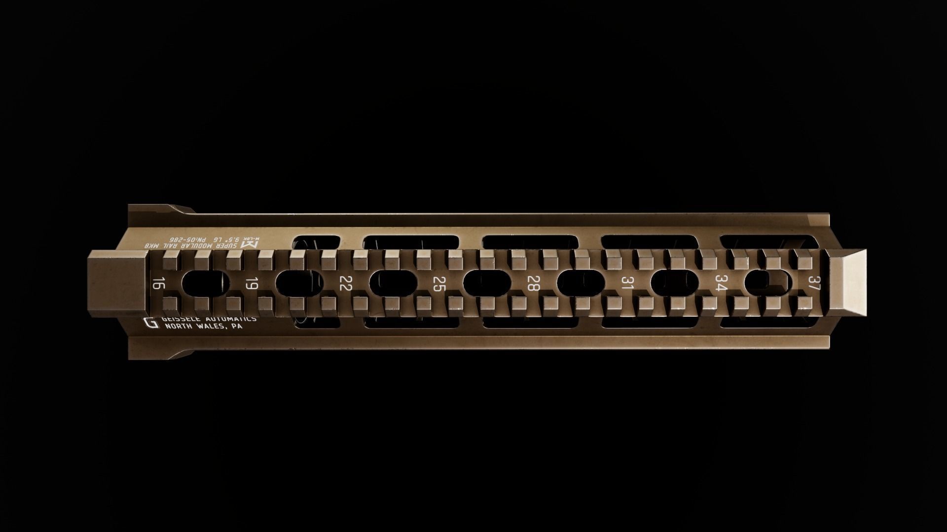 Geissele Super Modular Rail MK8 MLOK AR15 Handguard Low-poly 3D model_82