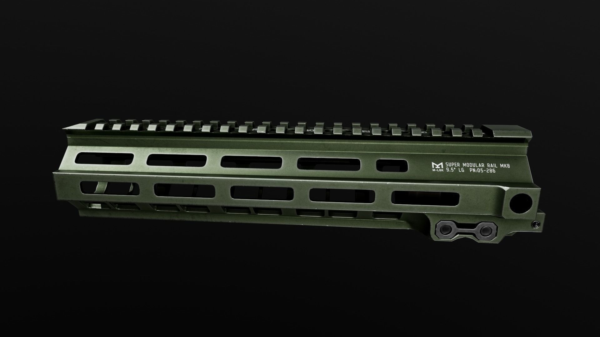 Geissele Super Modular Rail MK8 MLOK AR15 Handguard Low-poly 3D model_47