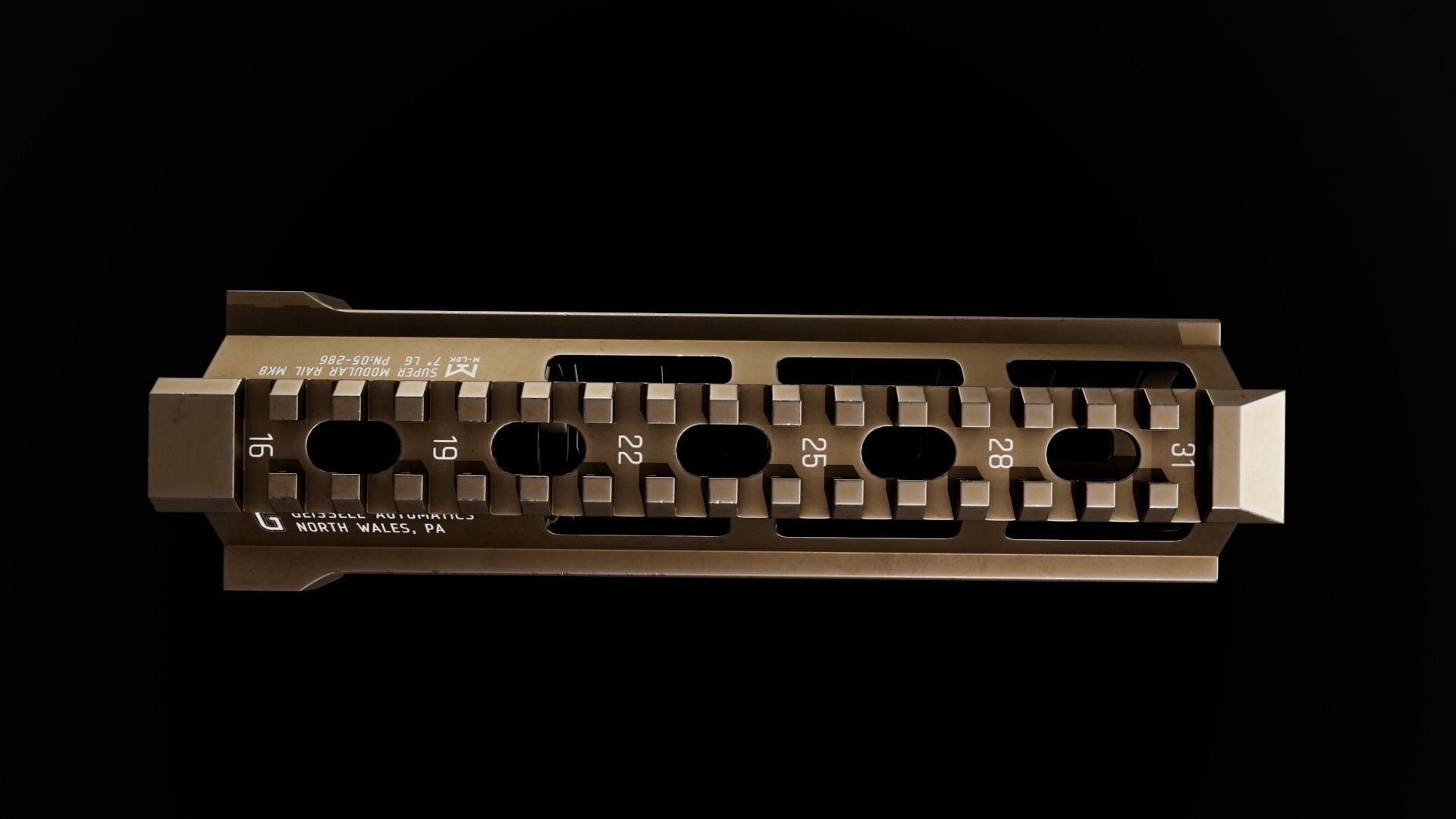 Geissele Super Modular Rail MK8 MLOK AR15 Handguard Low-poly 3D model_79
