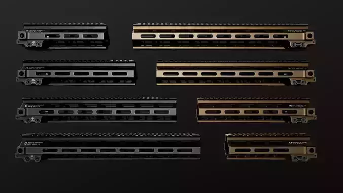 Geissele Super Modular Rail MK8 MLOK AR15 Handguard Low-poly 3D model
