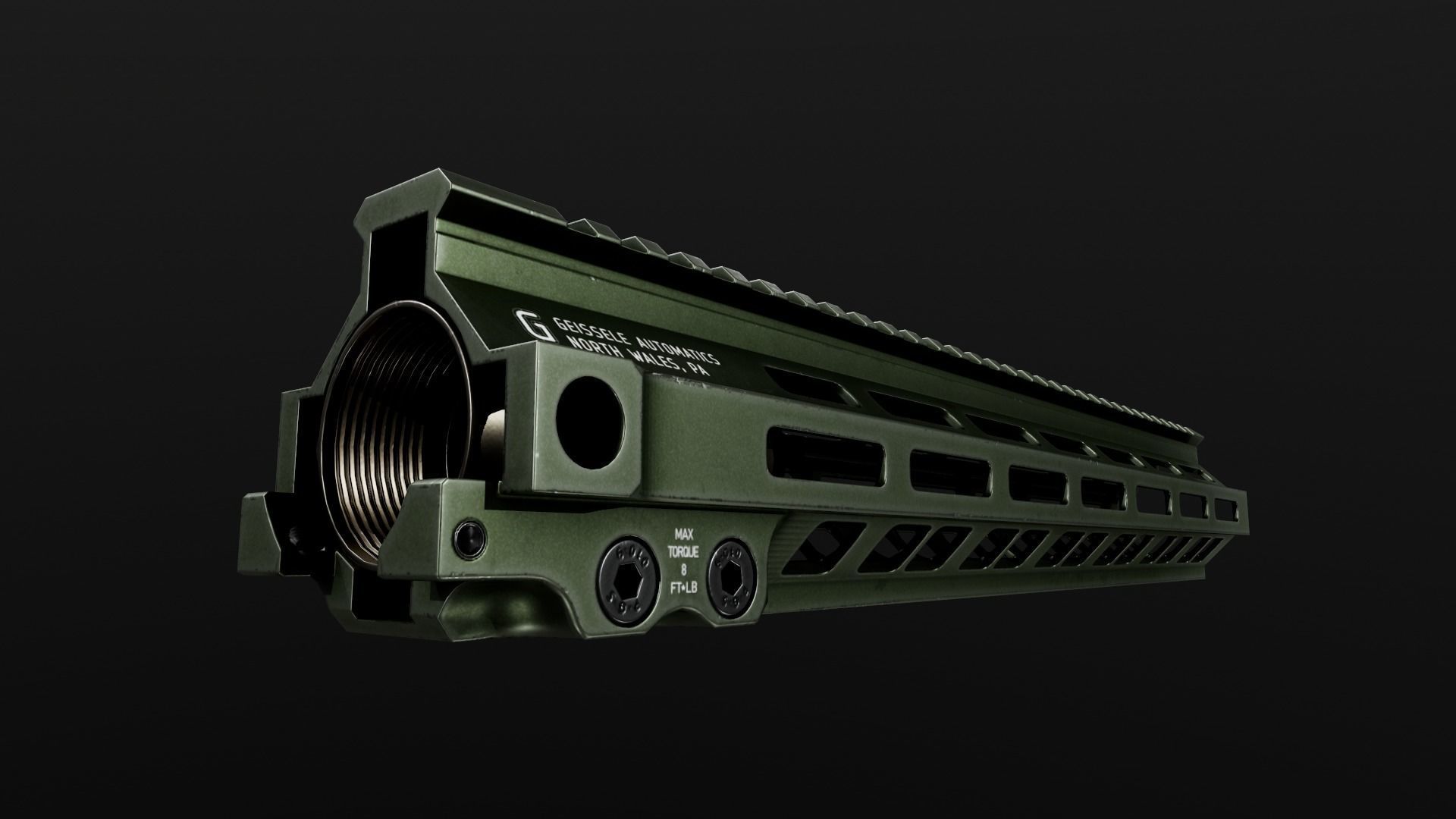 Geissele Super Modular Rail MK8 MLOK AR15 Handguard Low-poly 3D model_74