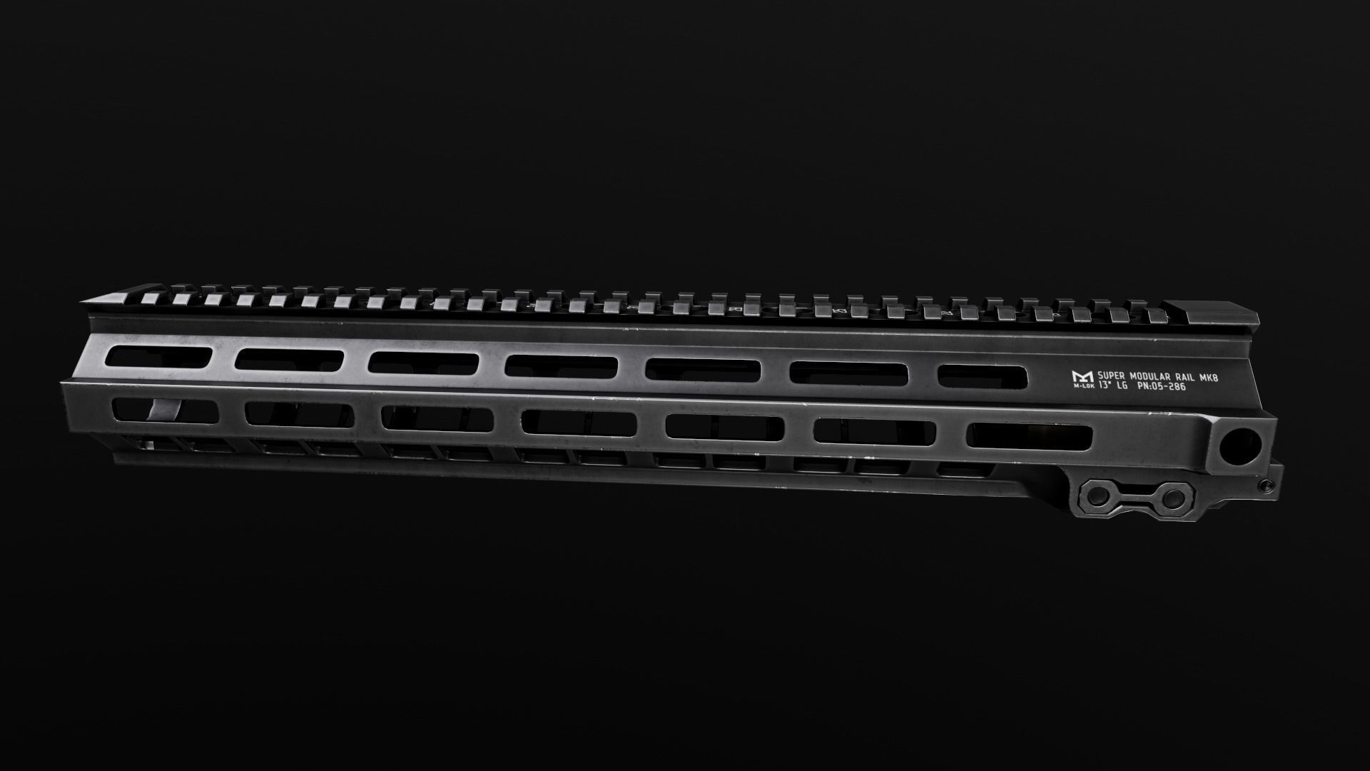 Geissele Super Modular Rail MK8 MLOK AR15 Handguard Low-poly 3D model_48