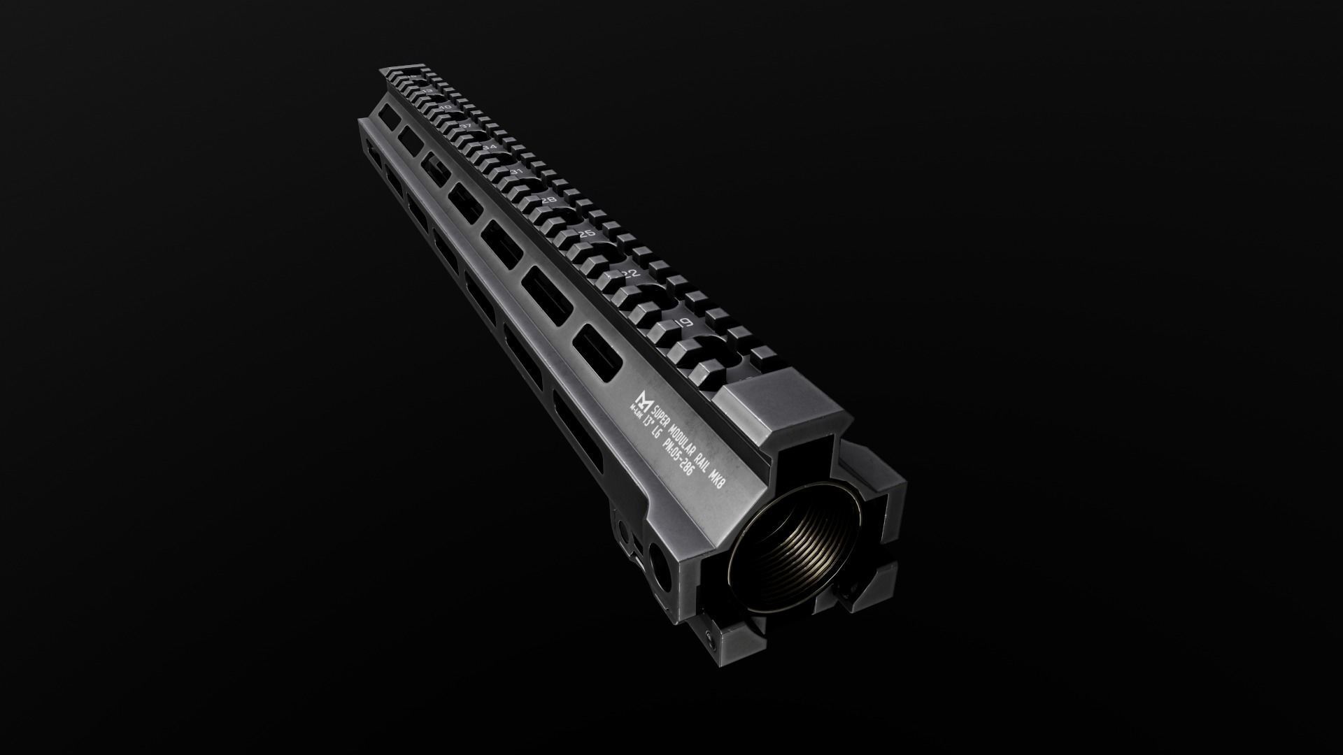 Geissele Super Modular Rail MK8 MLOK AR15 Handguard Low-poly 3D model_60