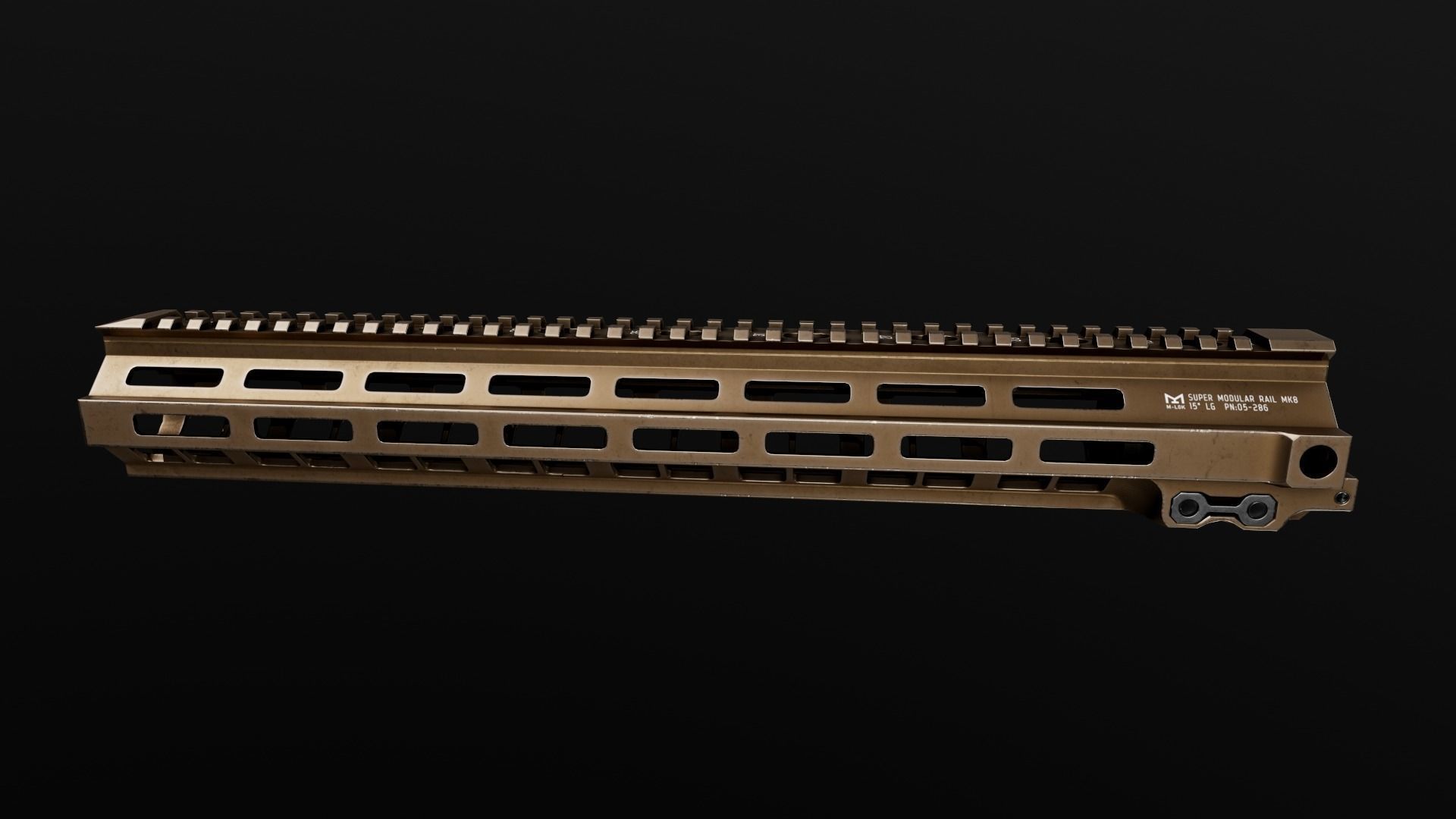 Geissele Super Modular Rail MK8 MLOK AR15 Handguard Low-poly 3D model_52
