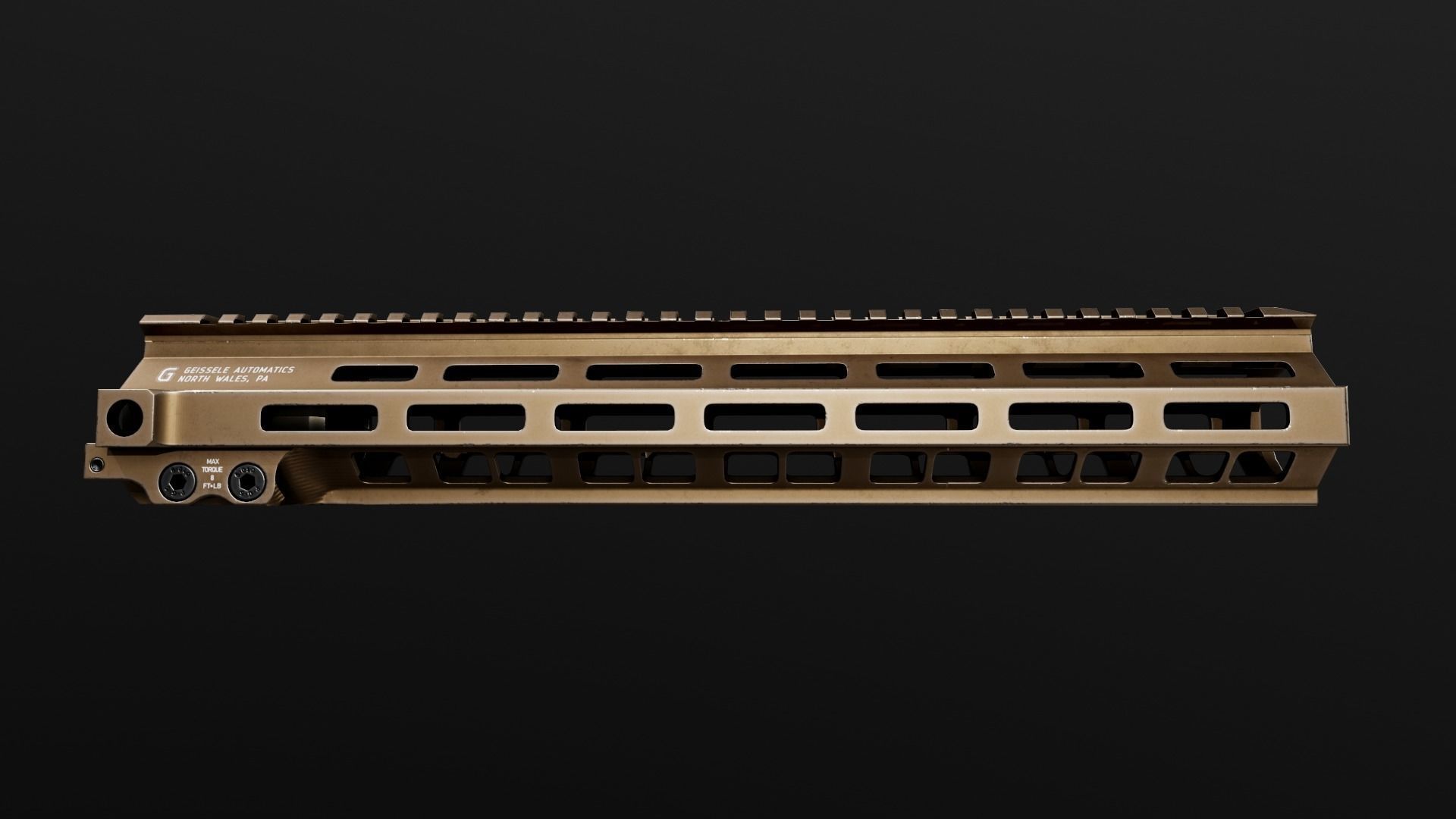 Geissele Super Modular Rail MK8 MLOK AR15 Handguard Low-poly 3D model_13