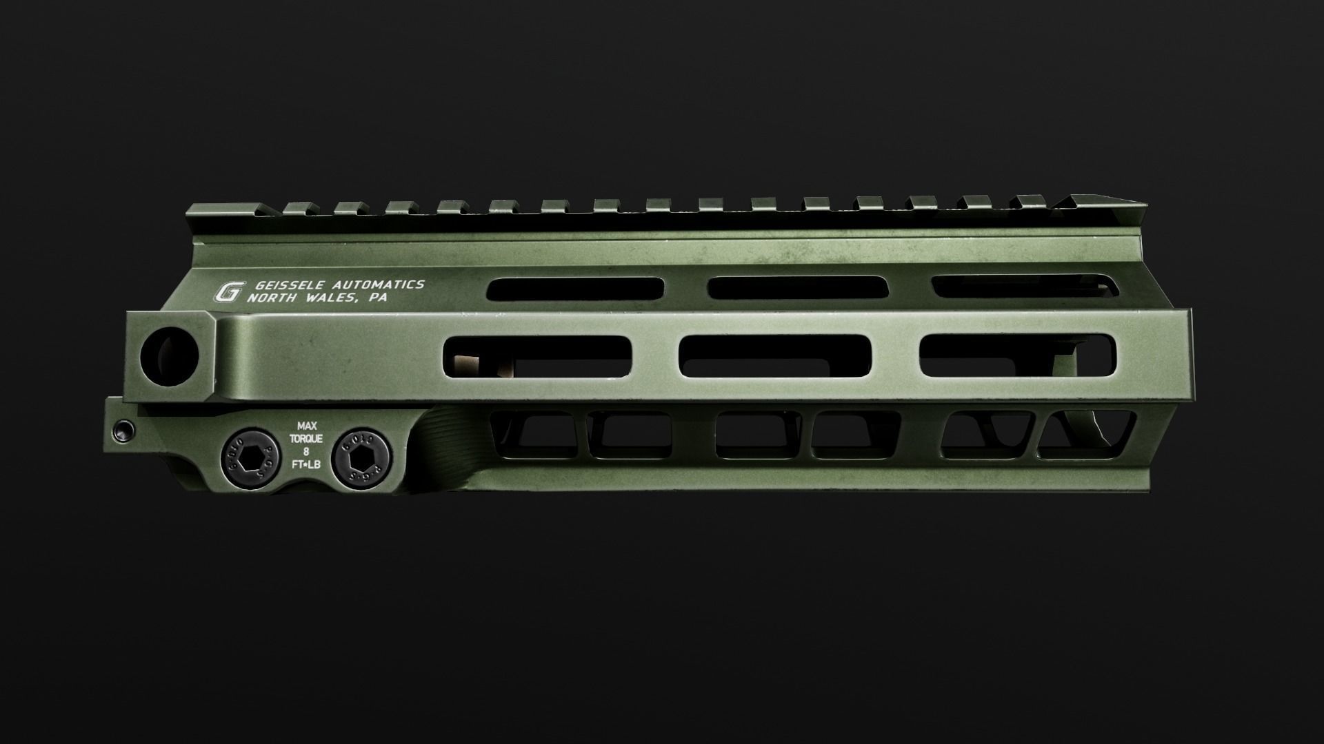 Geissele Super Modular Rail MK8 MLOK AR15 Handguard Low-poly 3D model_8