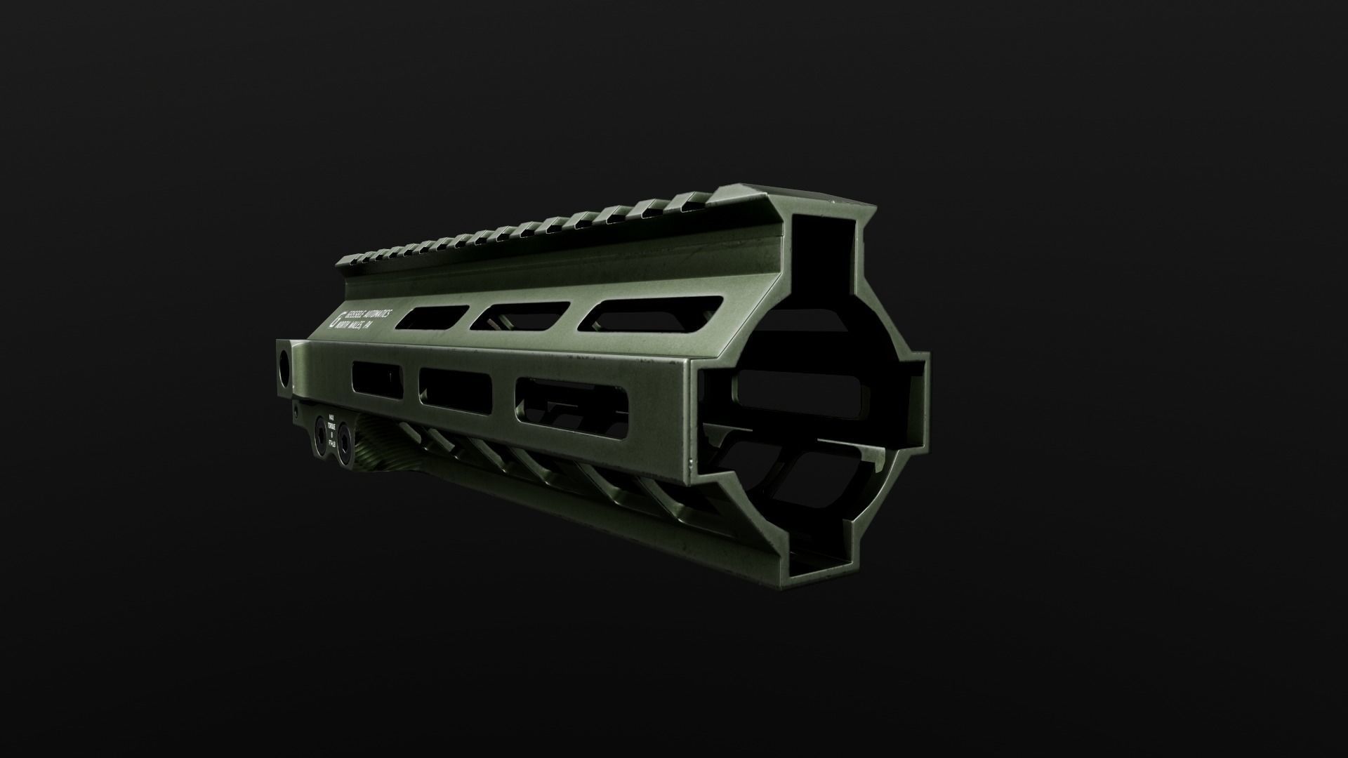 Geissele Super Modular Rail MK8 MLOK AR15 Handguard Low-poly 3D model_20