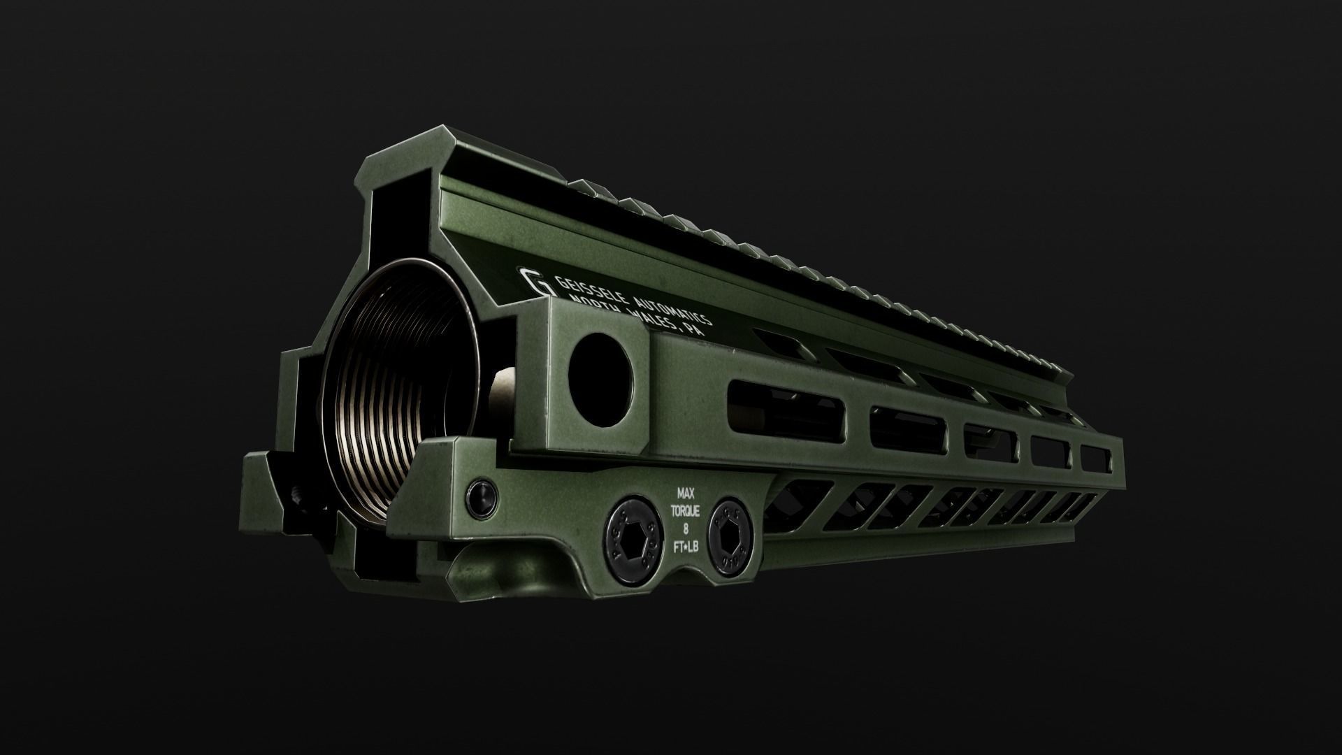 Geissele Super Modular Rail MK8 MLOK AR15 Handguard Low-poly 3D model_71