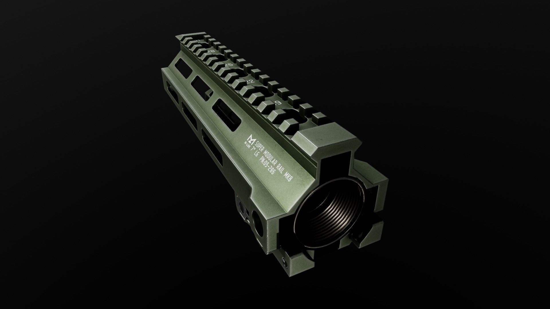 Geissele Super Modular Rail MK8 MLOK AR15 Handguard Low-poly 3D model_56