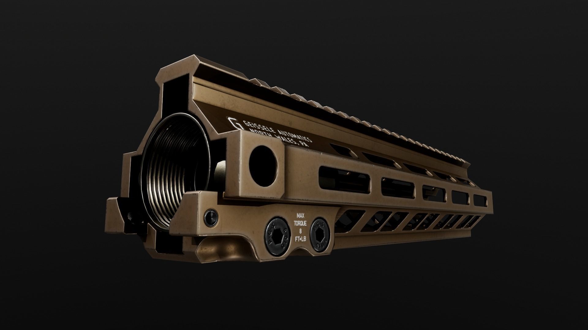 Geissele Super Modular Rail MK8 MLOK AR15 Handguard Low-poly 3D model_70