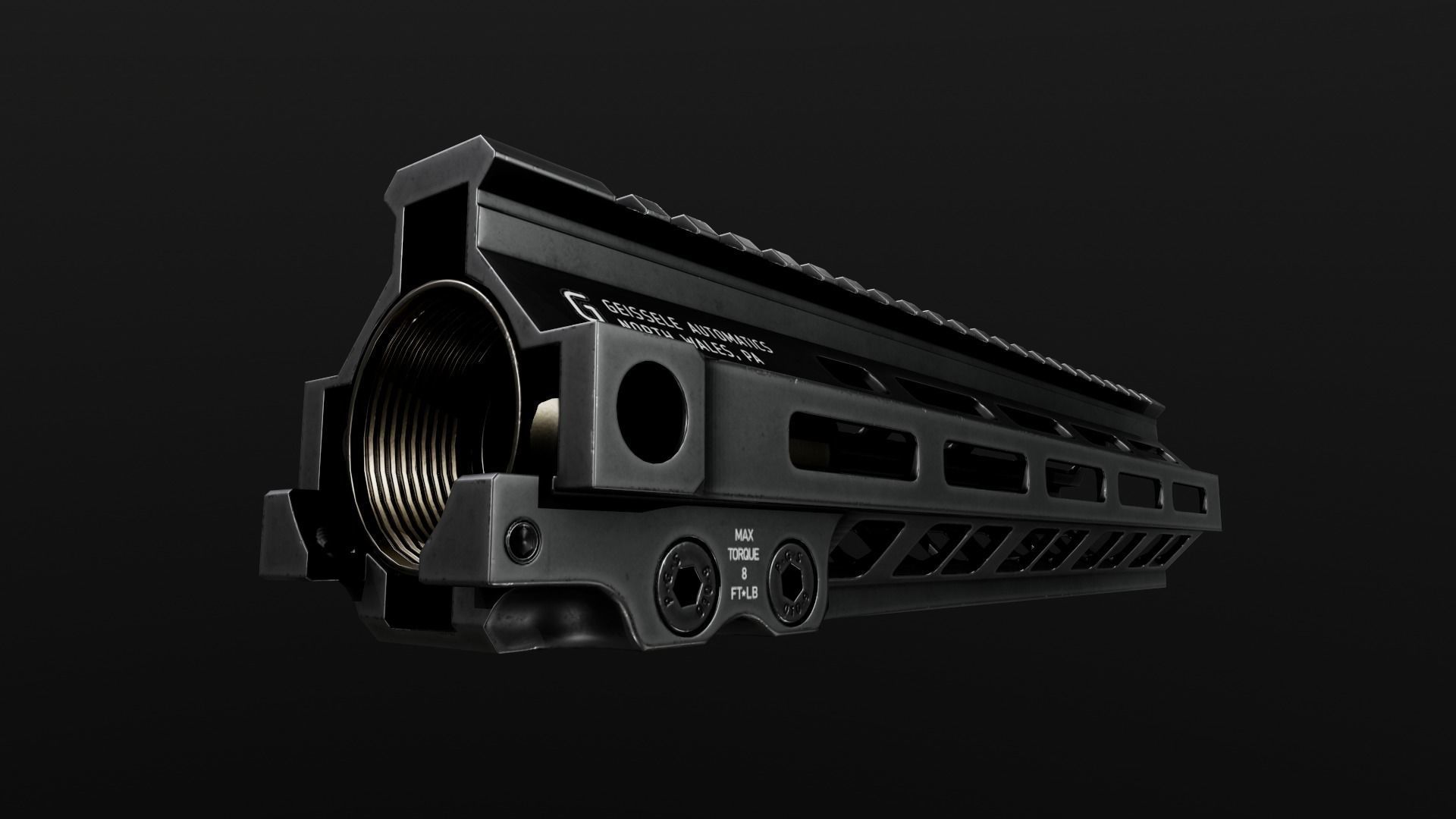 Geissele Super Modular Rail MK8 MLOK AR15 Handguard Low-poly 3D model_69