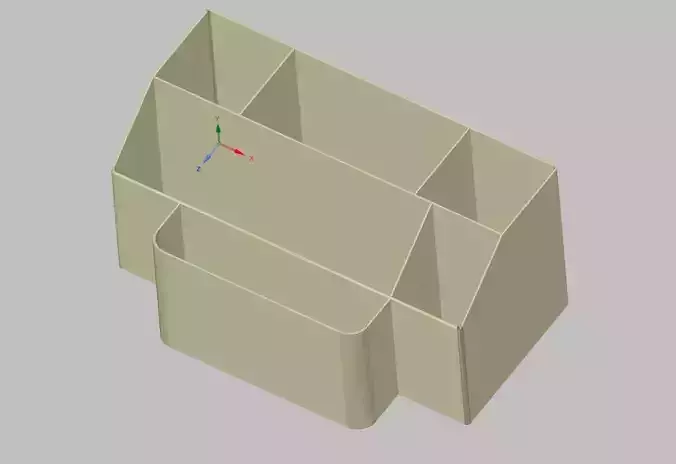 Organizer storage box with arrow pointing to it 3D print model