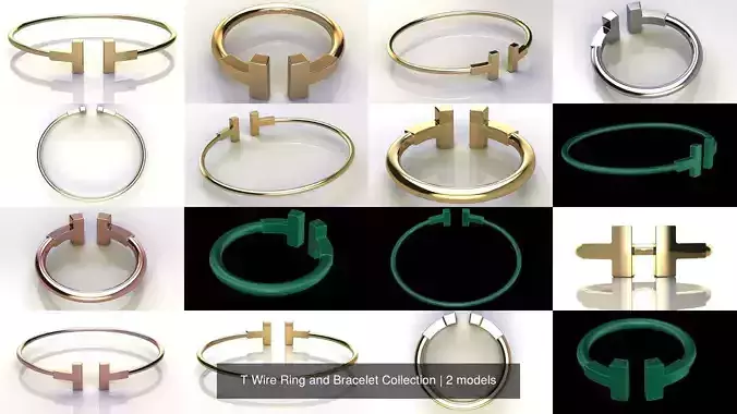 T Wire Ring and Bracelet Collection 