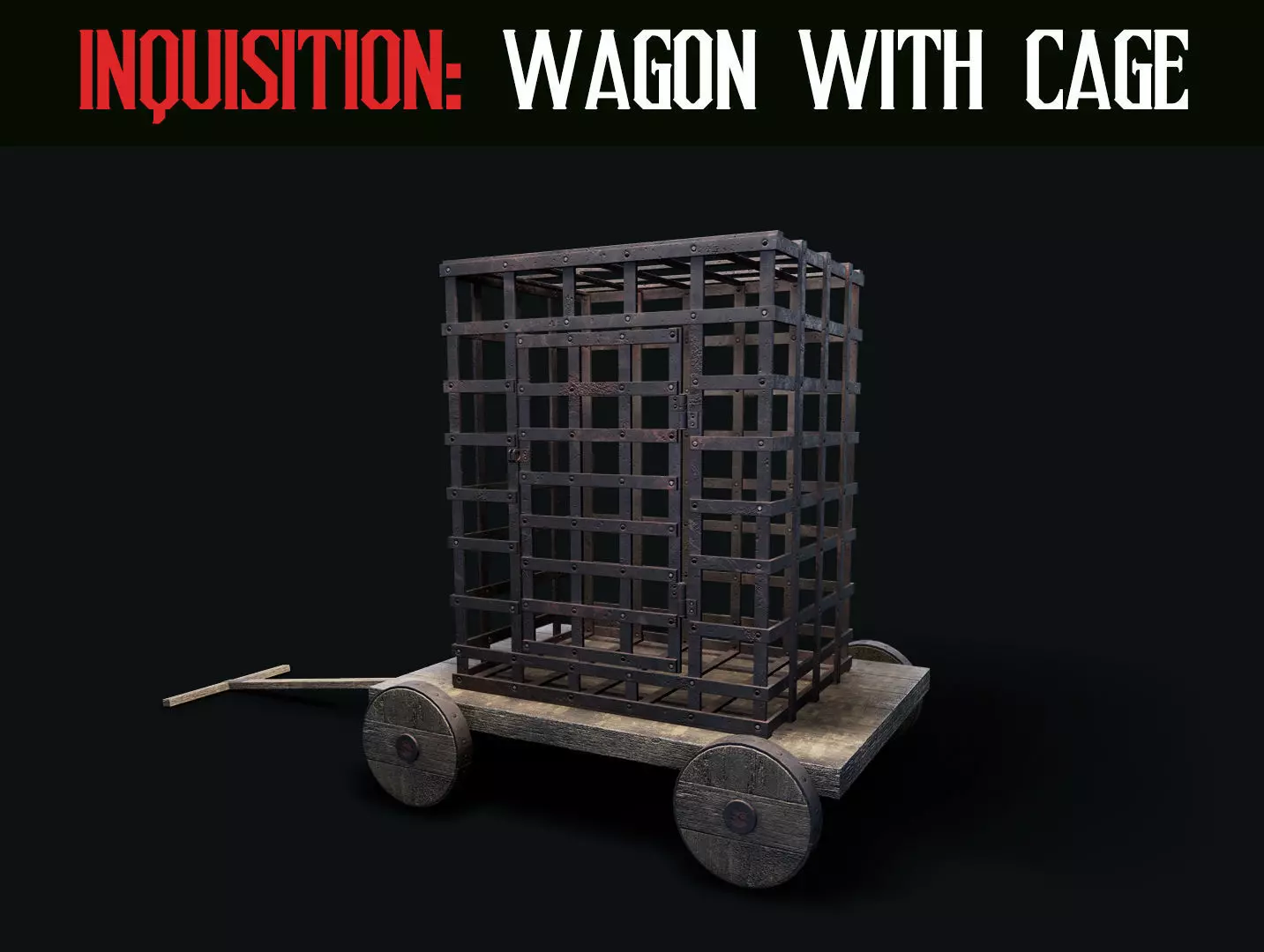 Inquisition - Wagon with Cage Low-poly 3D model