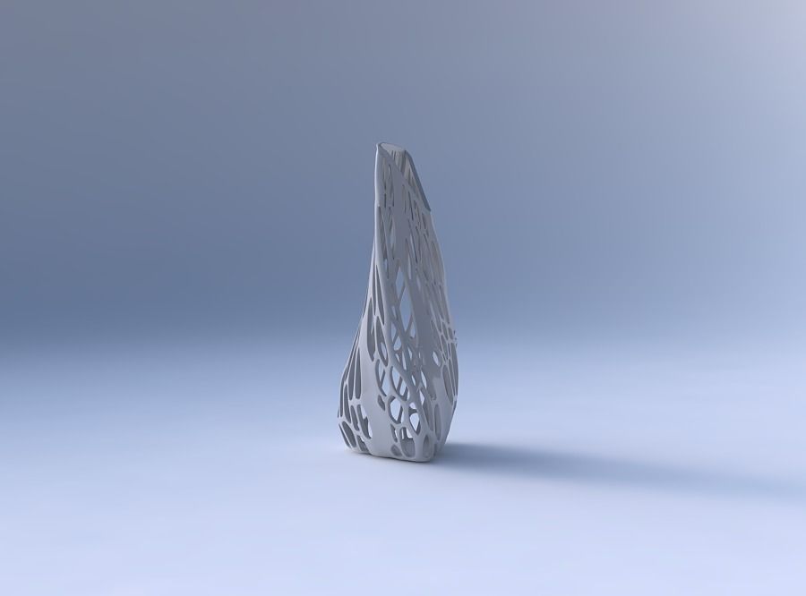 Vase twist puffy tipped triangle with organic lattice with so... 3D print model_4