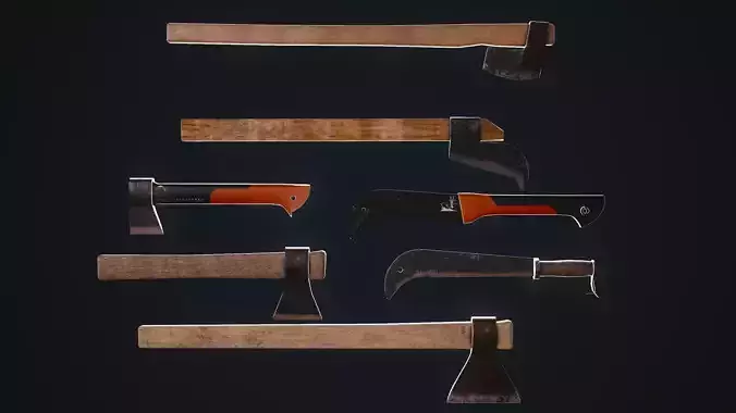 PBR Gameready axes pack