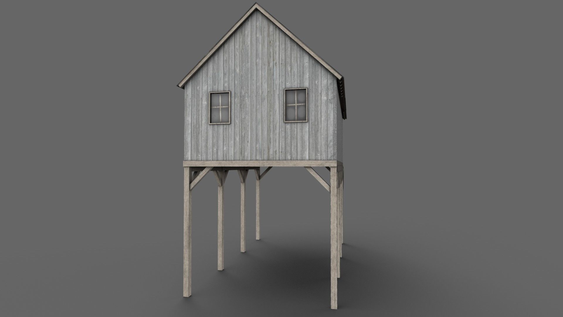 Suspended Barn Low-poly 3D model_3
