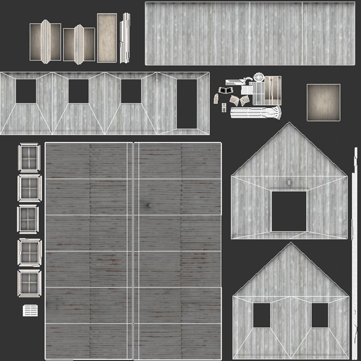 Suspended Barn Low-poly 3D model_11