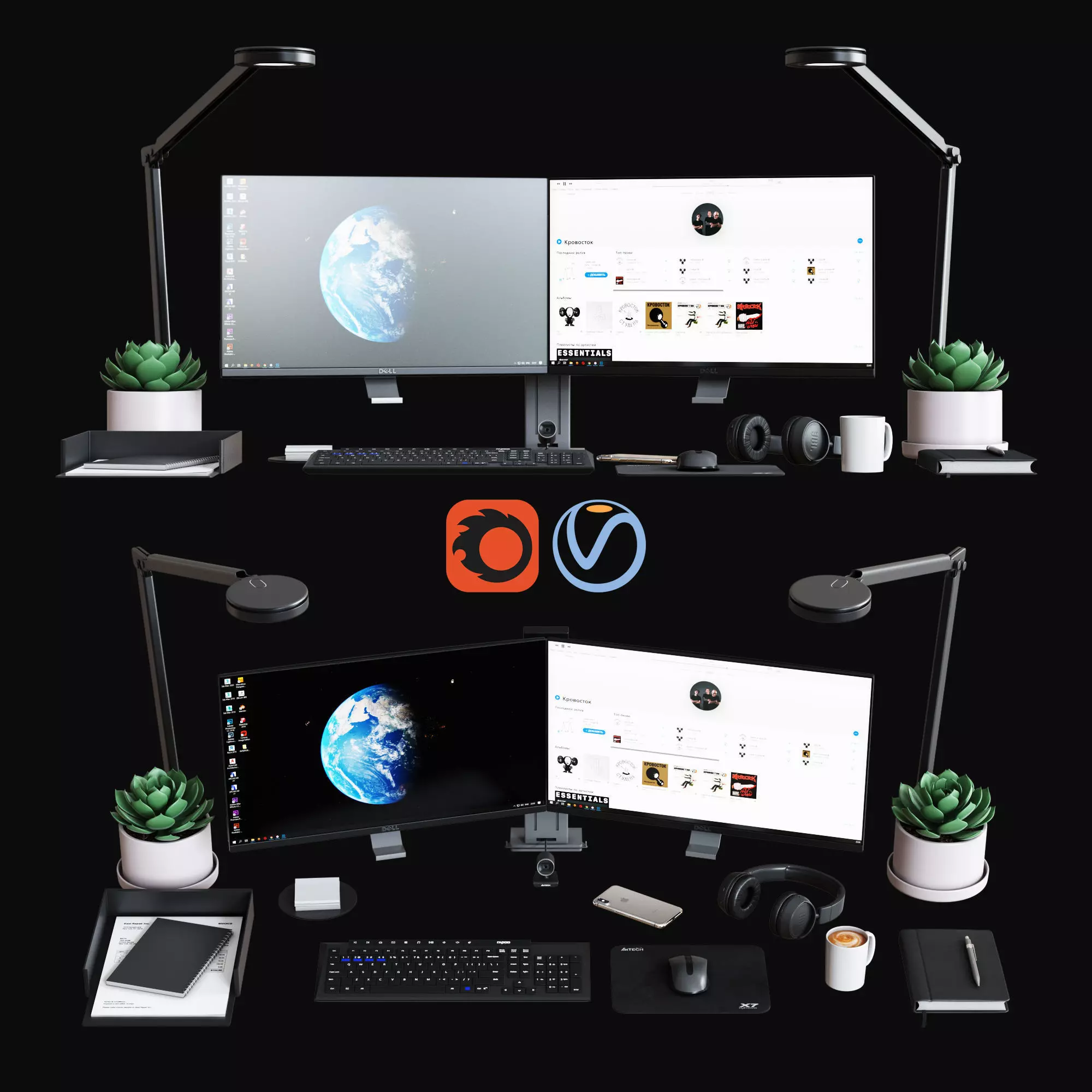 Desktop Set Classic Office Edition 3D model
