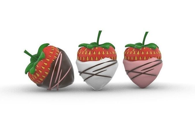 Chocolate Dipped Strawberries 3D print model