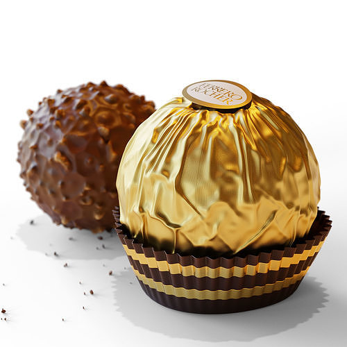 Ferrero Chocolate with Package 3D model 2
