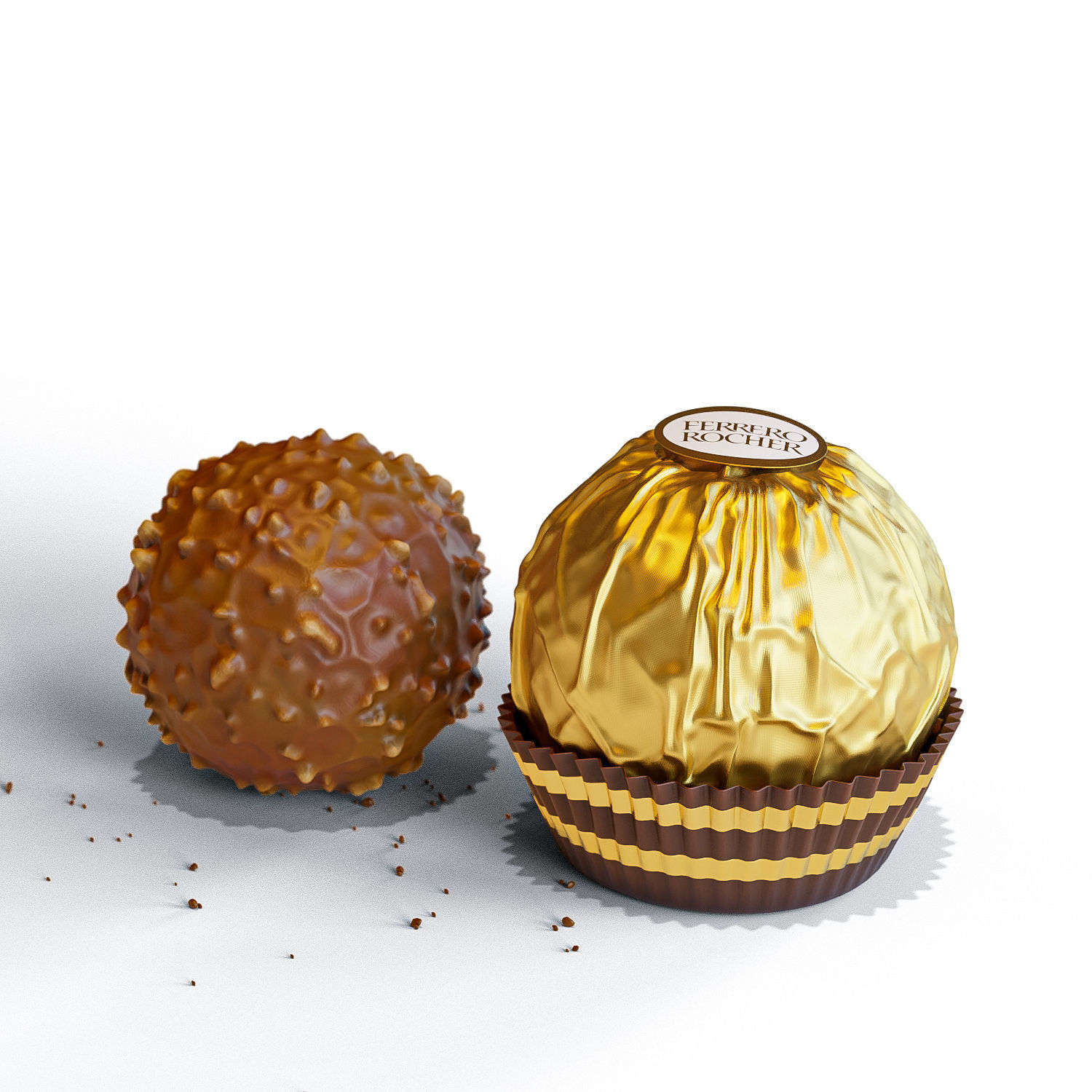 Ferrero Chocolate with Package 3D model_2