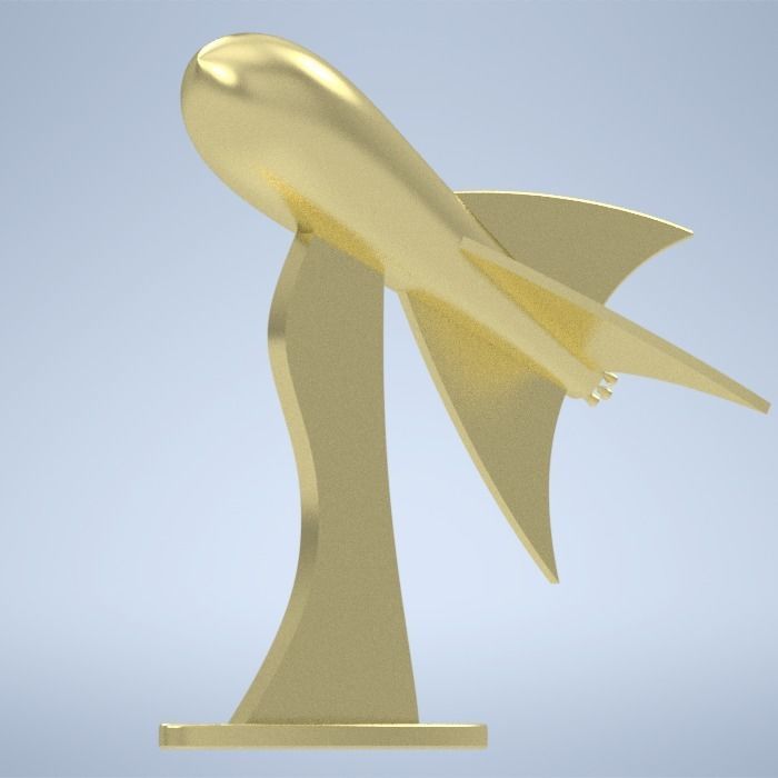 Rocket gold 3D model_1