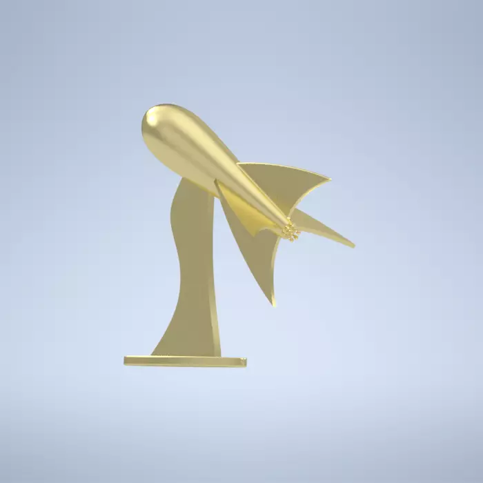 Rocket gold 3D model_0